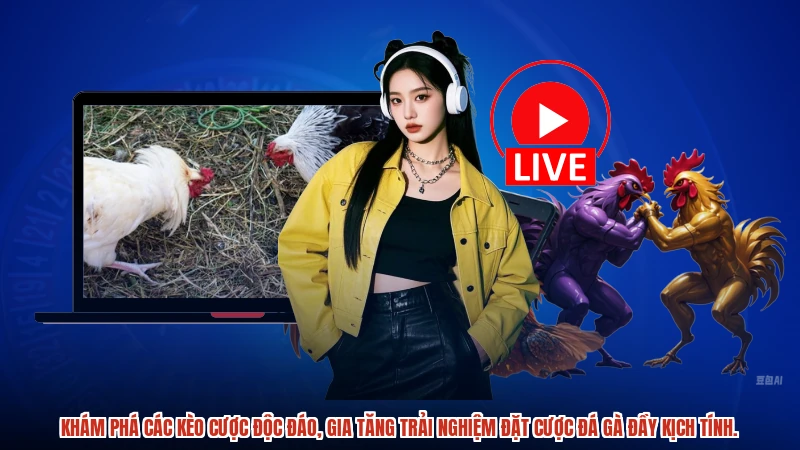 Khám phá các kèo cược độc đáo, gia tăng trải nghiệm đặt cược đá gà đầy kịch tính.